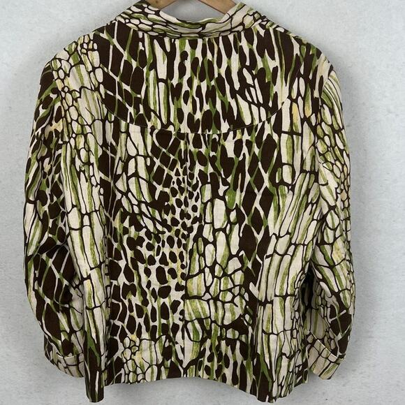 Bob Mackie Linen Jacket Animal Print Size 12 Maximalist Wearable Art Designer - Picture 2 of 7